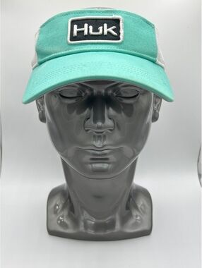 Huk Aqua and White Mesh Adjustable Visor Cap